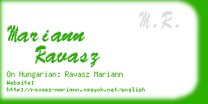 mariann ravasz business card